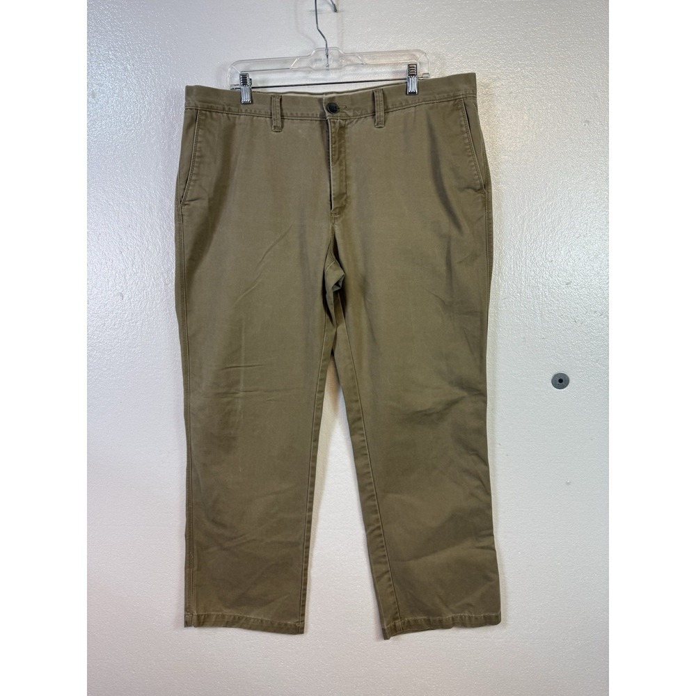 Life Khaki LK Chino Pants Mens 40x30 Tan Flat Front Straight Casual